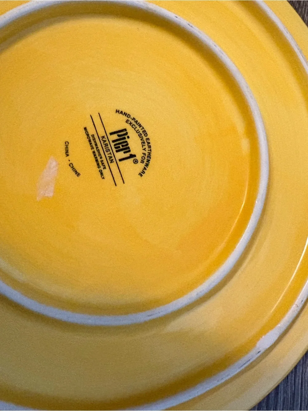 Pier 1 Hand-Painted Yellow and Orange Decorative trivet